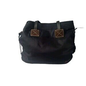 Dooney & Bourke Victoria Black Nylon Tote Leather Trim Handbag